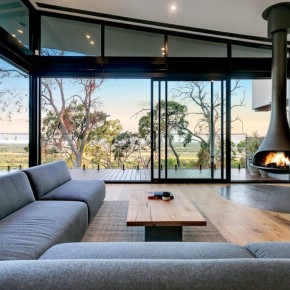 Wood Fireplace JC Bordelet Tatiana by Ambiance® in a cozy living room - We Love Fire®