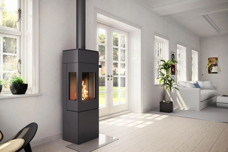 RAIS® Nexo freestanding stove in a living room