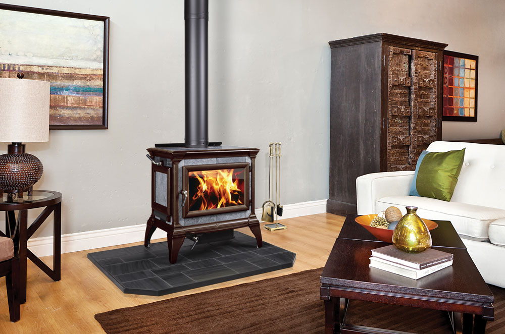 Heritage soapstone stove by HearthStone