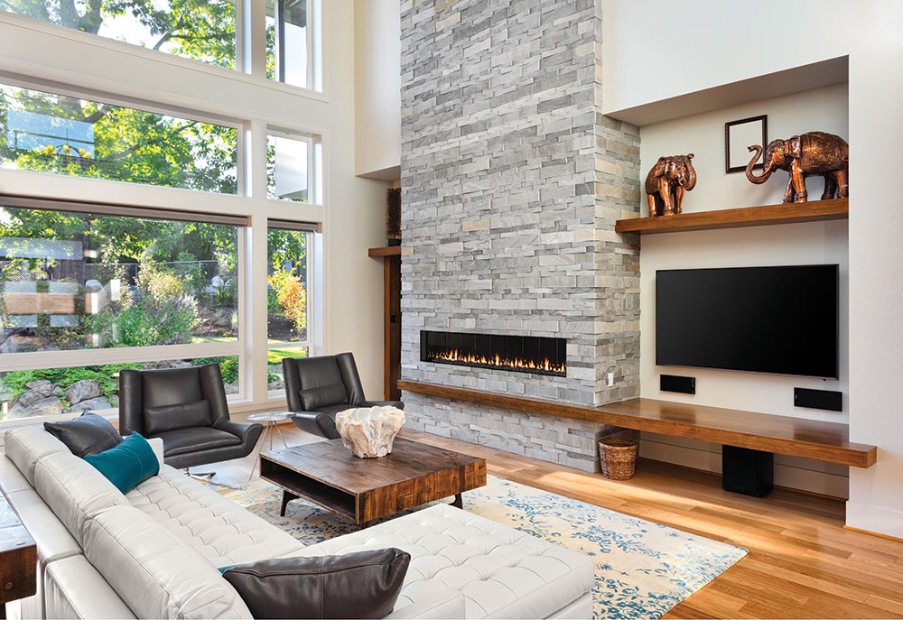 Celeste 72 Black Media Gas Fireplace from Hearthstone