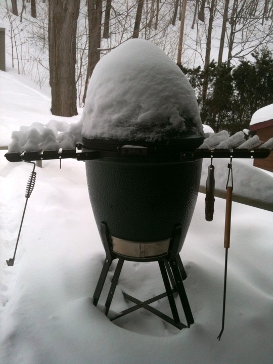 Store your grill outside in winter to prevent rust formation.