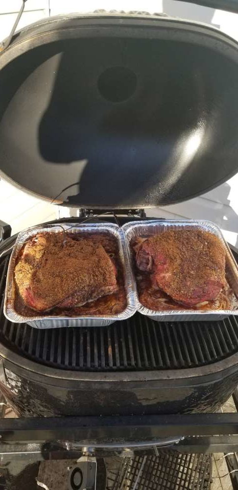 Place the pan on the grill.