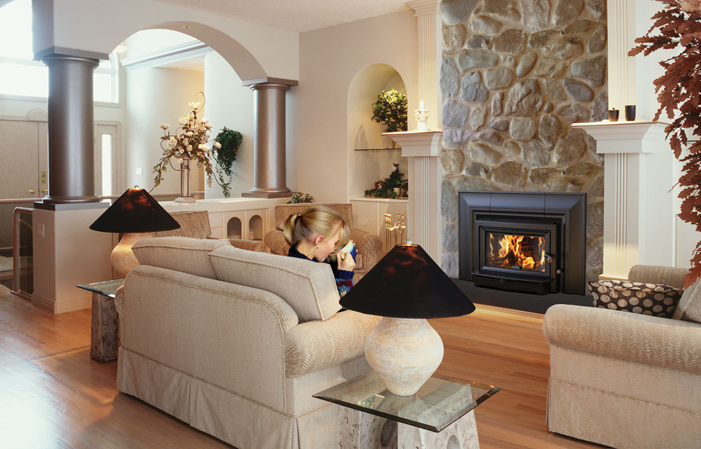 The fireplace is the center of our family space