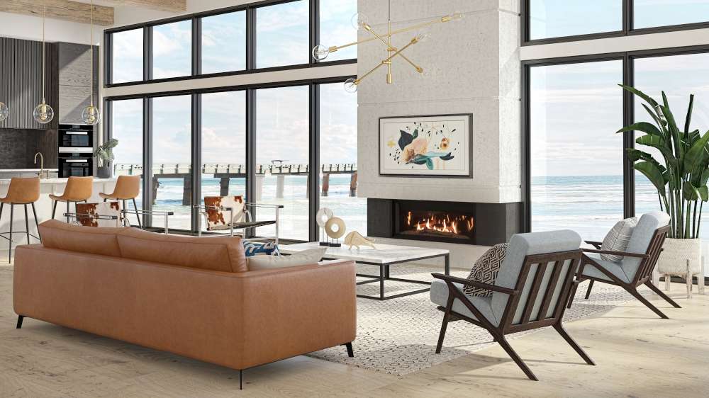 Ambiance Illusion 47 gas fireplace with reflective panels. How gas fireplaces work?