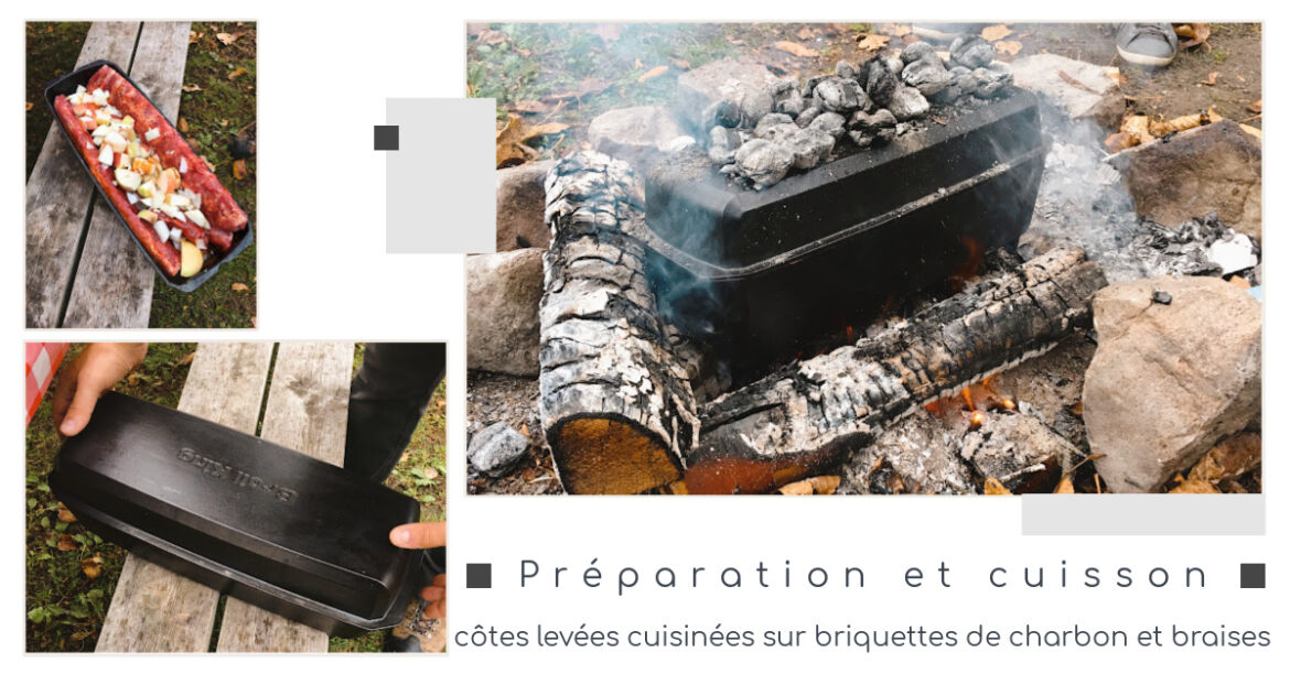 côtes levées cuisiné sur briquettes de charbon et braise 