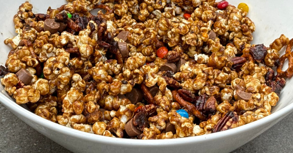 Sweet and Salty Griddle Caramel Popcorn Crunch